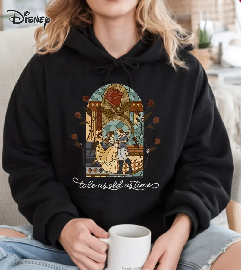 

Disney Beauty and The Beast Women Hoodie Autumn Winter Casual Unisex Pullover Sweatshirt Clothing Hoody Streetwear Oversized