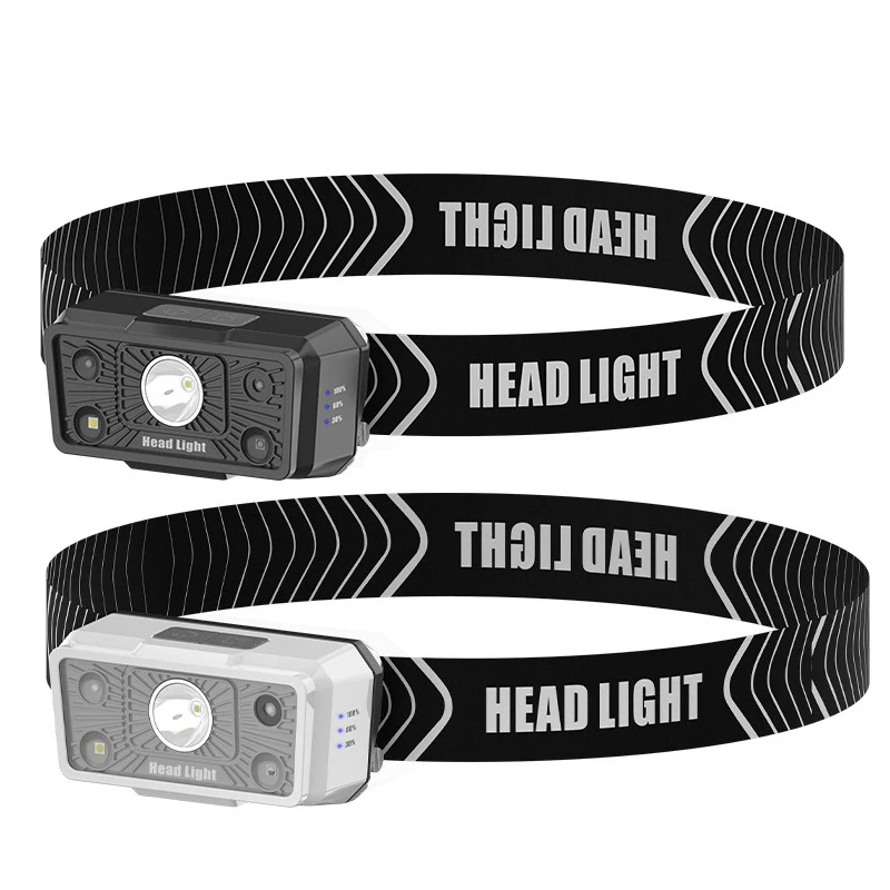 IPX5 Headlight USB Rechargeable Powerful Sensor Headlamp Waterproof Dual G18 5 Mode Spotlight Outdoor Fishing Night Light