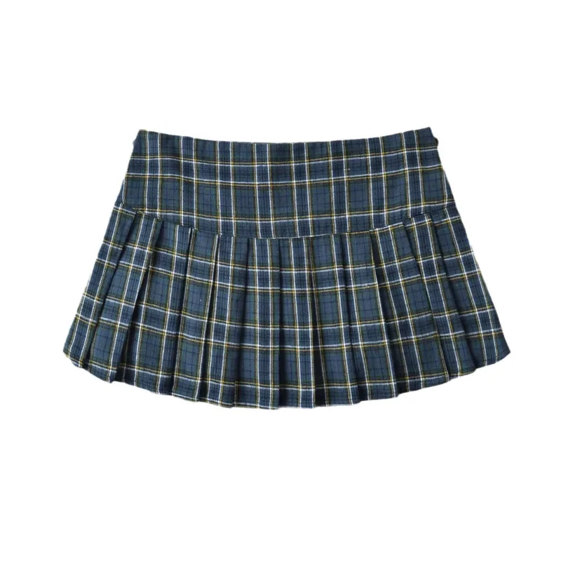 Y2k JK skirts casual slim patchwork double-breasted plaid pleated mini skirt fashion sexy punk style high waist cute half skirts