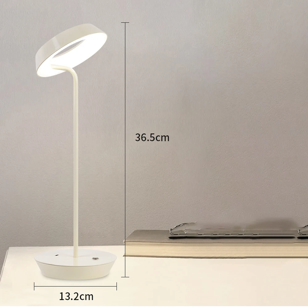 LED Rechargeable Desk Lamp 3color Metal Touch Dimming Table Lamp Modern Decorative Lamp Bedside Light Bar Atmosphere Night Light