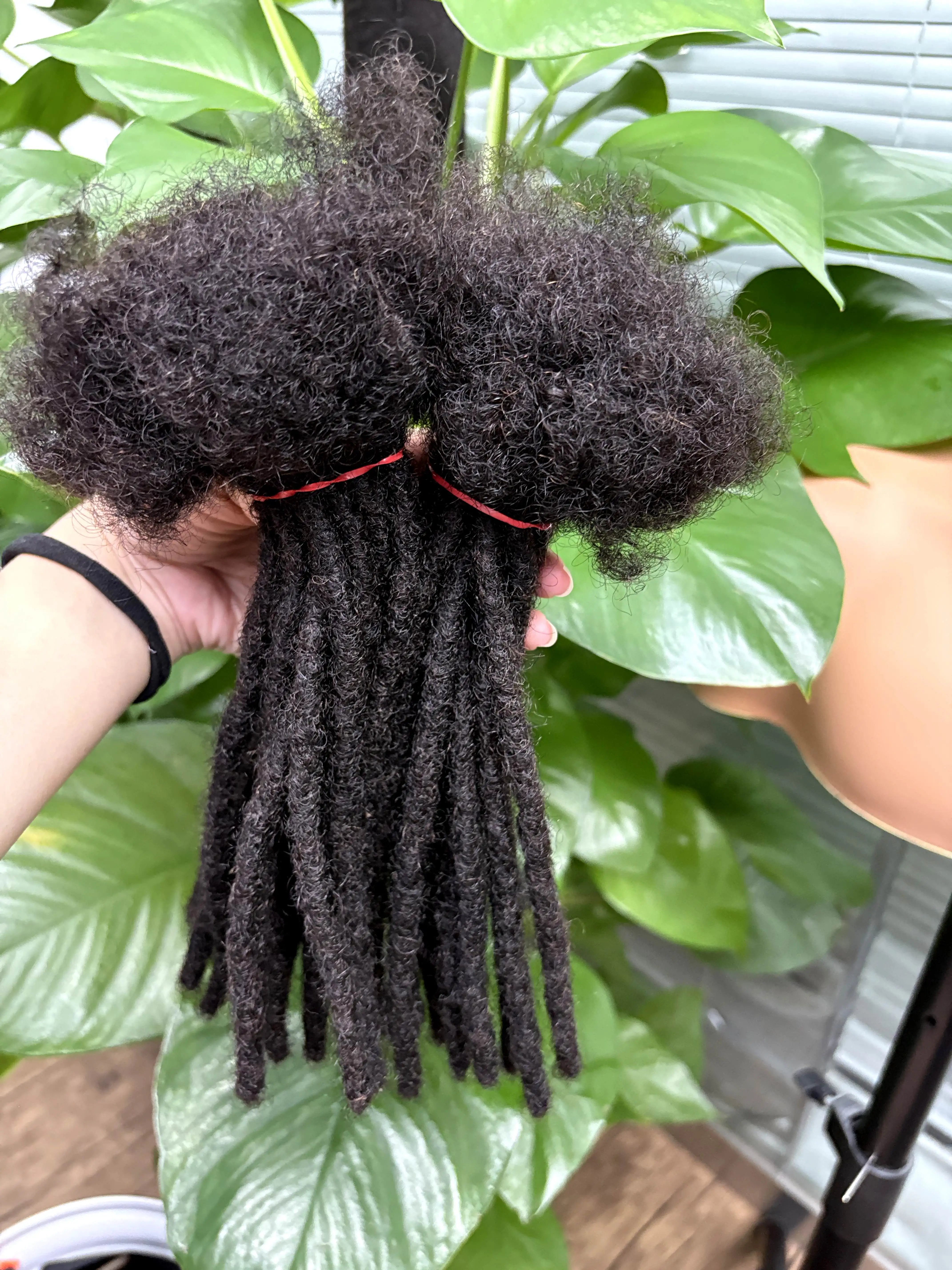 6 Inch 0.6cm Thickness Dreadlock Extensions Human Hair Locs Extensions for Women Men Kids Full Handmade Permanent Locs