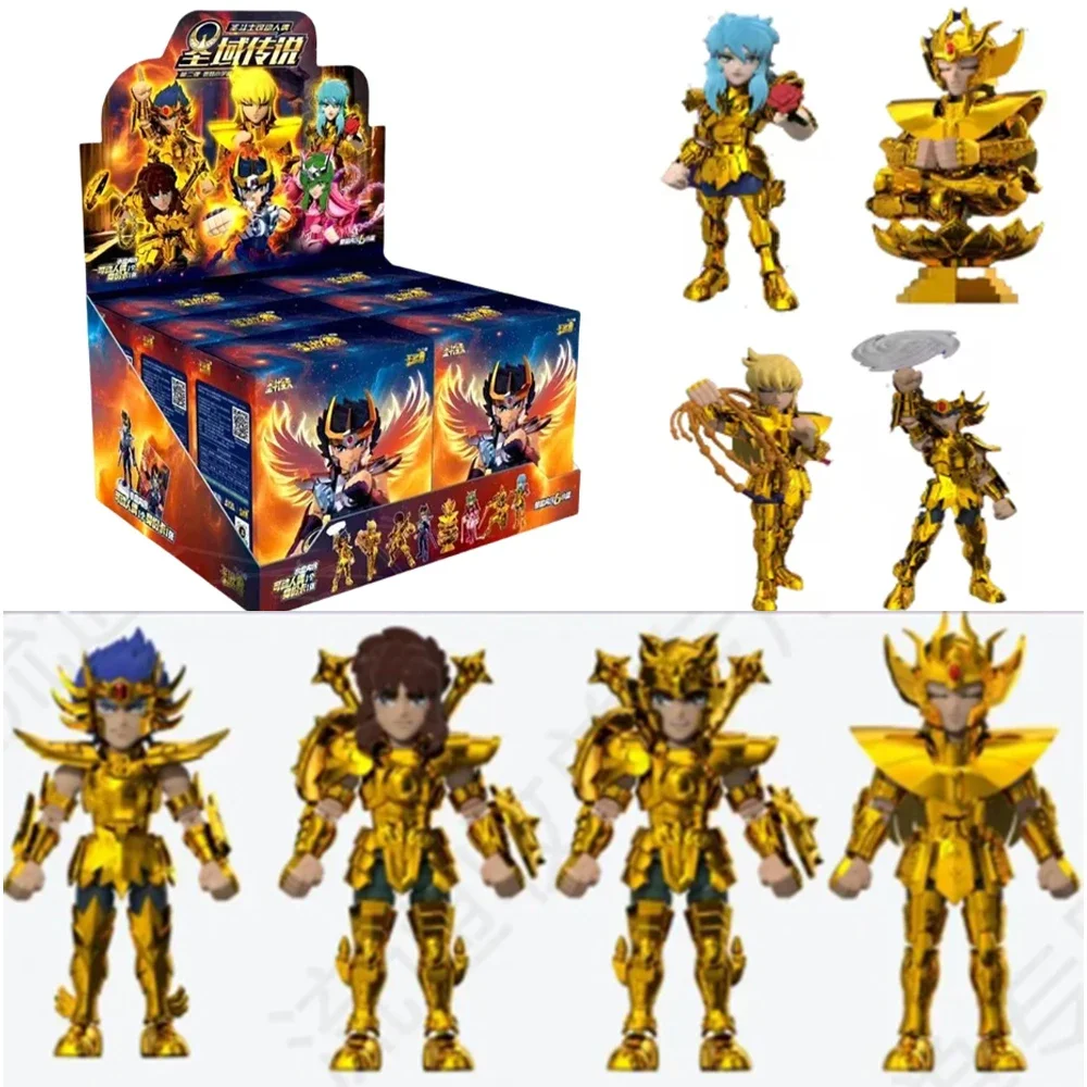 KAYOU Saint Seiya Card Figure Blockman Legend Of The Holy Land Athena Aries Leo Blind Box Action Figure Model Doll Toy