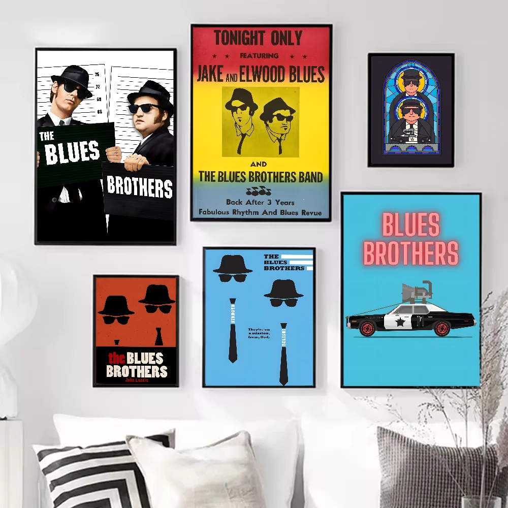 

1980s Classic Retro Movie The Blues Brothers Poster HD art sticky wall waterproof home living room bedroom bar aesthetic decorat