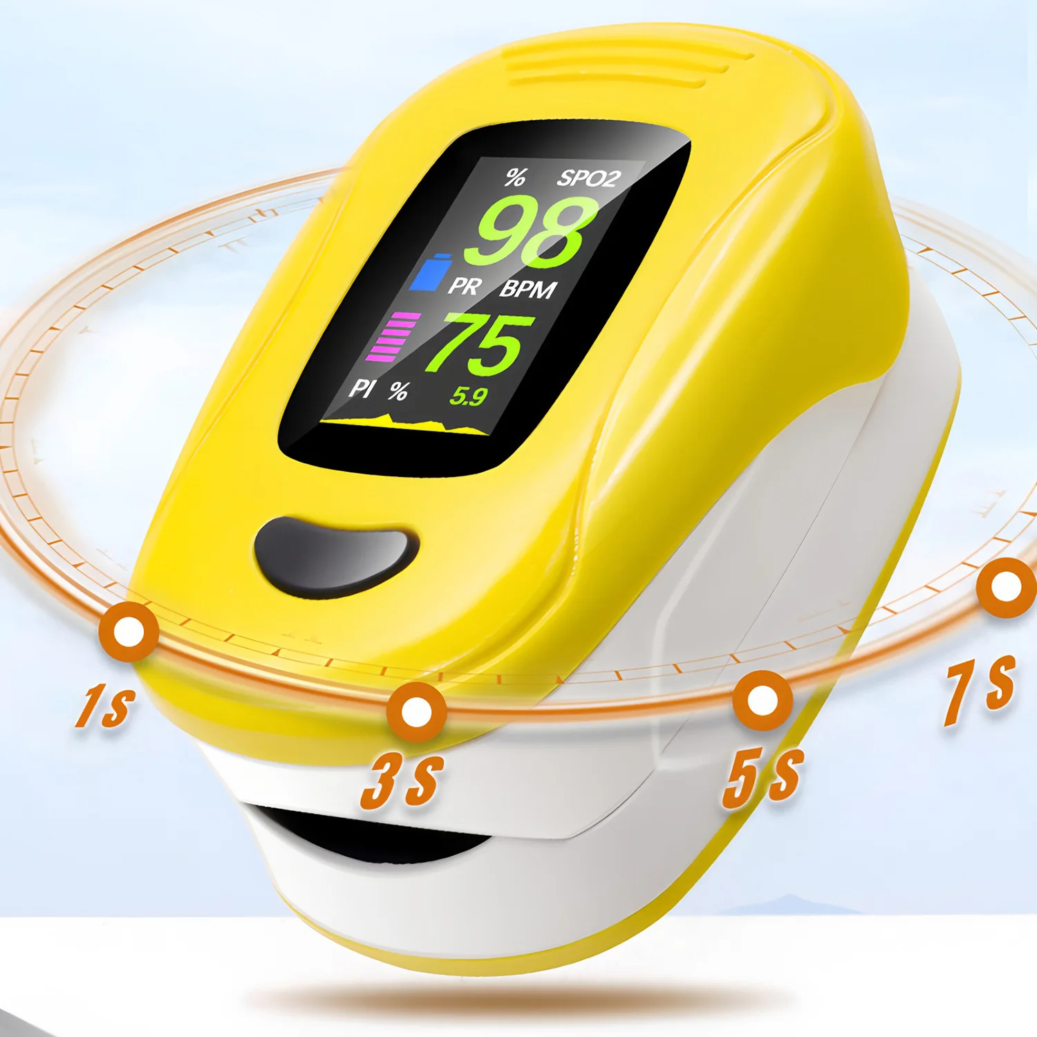 

Child Finger Pulse Oximeter TFT Display Strap Lanyard Blood Oxygen Saturation Meter Children Kids Oximetro SPO2