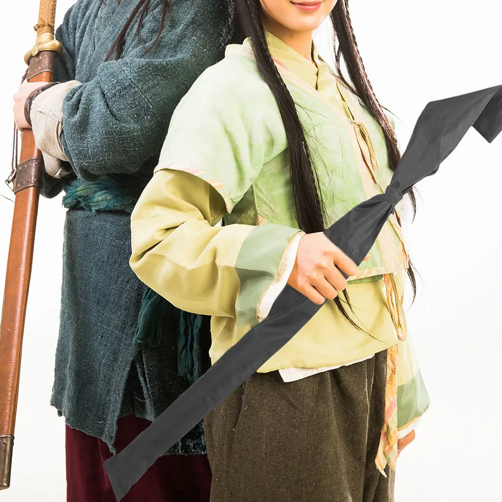 

3pcs Tai Chi Sword Bag Black Thickened Fabric Backpack Style Martial Arts Storage For Fencing Practice Competition Travel