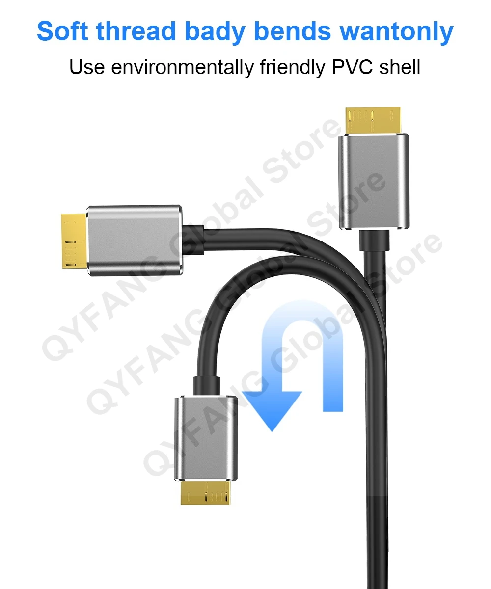 Cable Connector Micro B USB C 3.0 Cable Type-C To USB 3.0 Micro B 5Gbps External Hard Drive Cable For Macbook Hard Drive Disk
