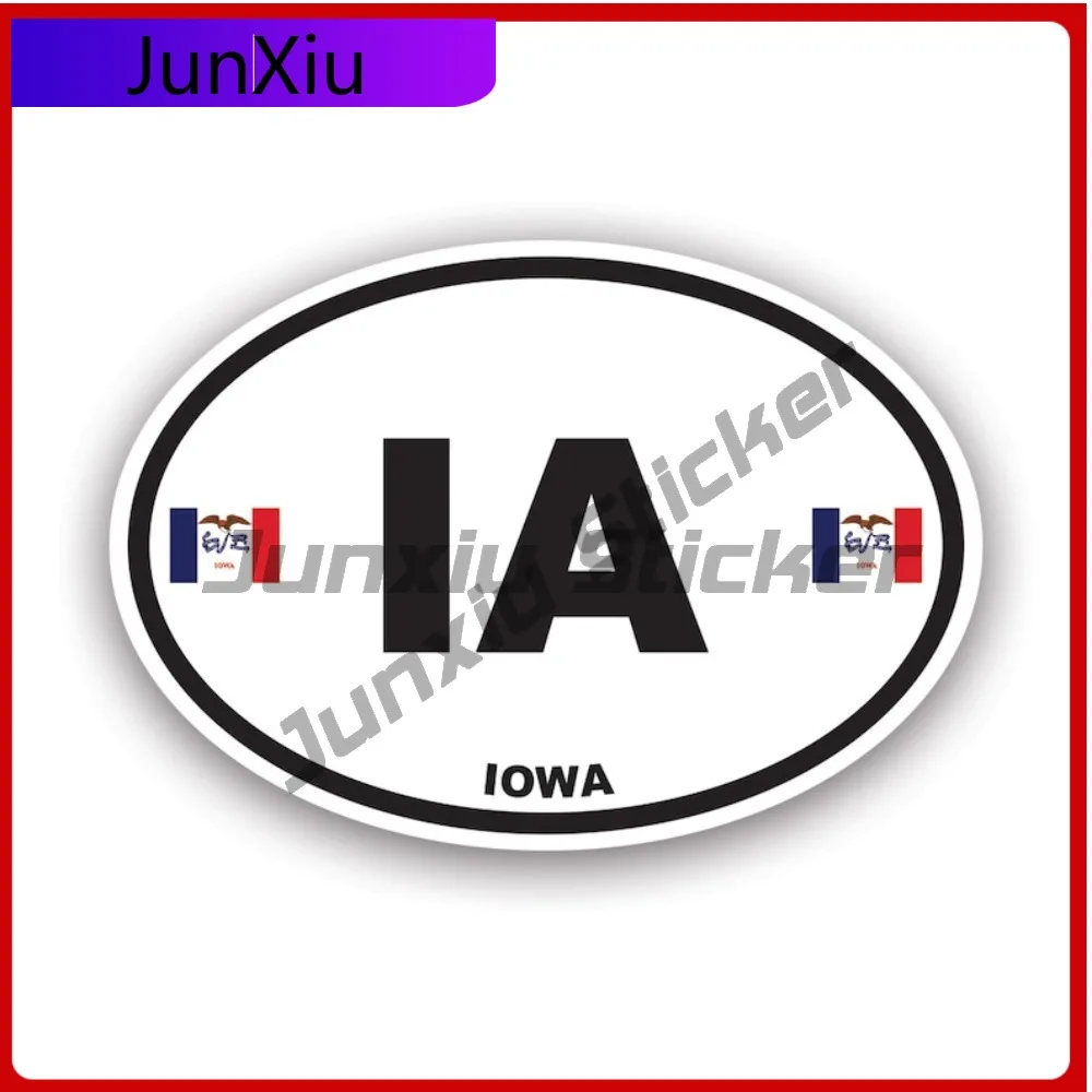 

Iowa Flag Oval Sticker Waterproof Outdoor Cute Car Waterproof Vinyl Decal For Motorcycle Helmet Outdoor Fun High Quality High