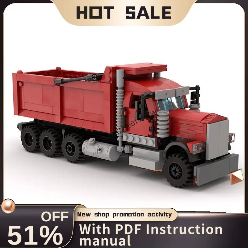 

New 710Pcs Moc City Engineering Series Kenworthd W900 Dump Truck Model Creative Ideas Kid Toy Birthday Gift Technology Block Moc