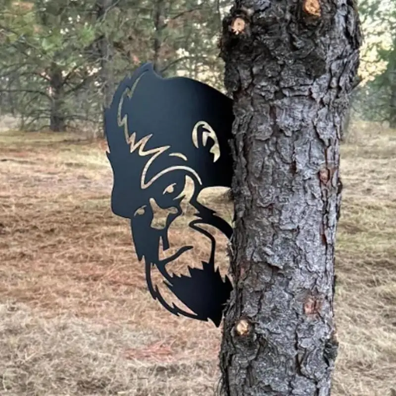 Funny Peeping Animals Fence Art Decoration Cute Animal Metal Artwork Cutout Sign Ornament for Outdoor Yard Fence Lawn Decoration