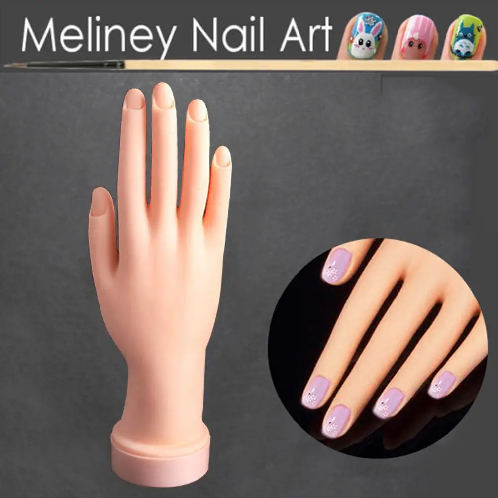 Mannequin Hand Eco-friendly Convenient Nails Practice Hand Manicure Training Finger Model PVC Rubber Hand Model for Salon