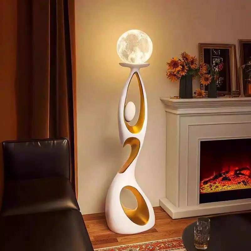 Modern Simple Creative Human-shaped LED Floor Lamp with Crystal Shade for Living  Room and  Hotel Bedroom Luxury Lighting