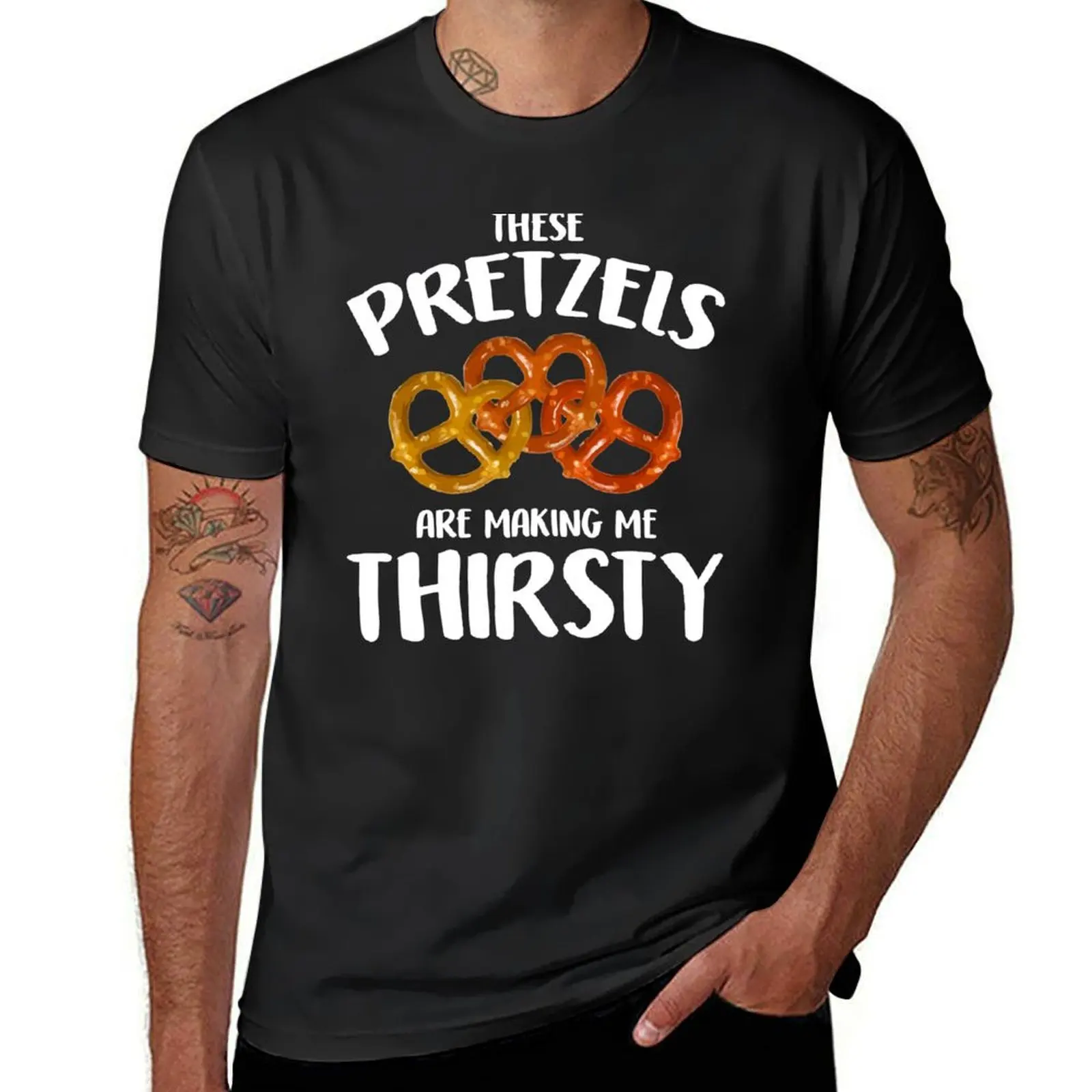 Pretzel Lover - These Pretzels Are Making Me Thirsty T-Shirt boys whites summer top mens workout shirts