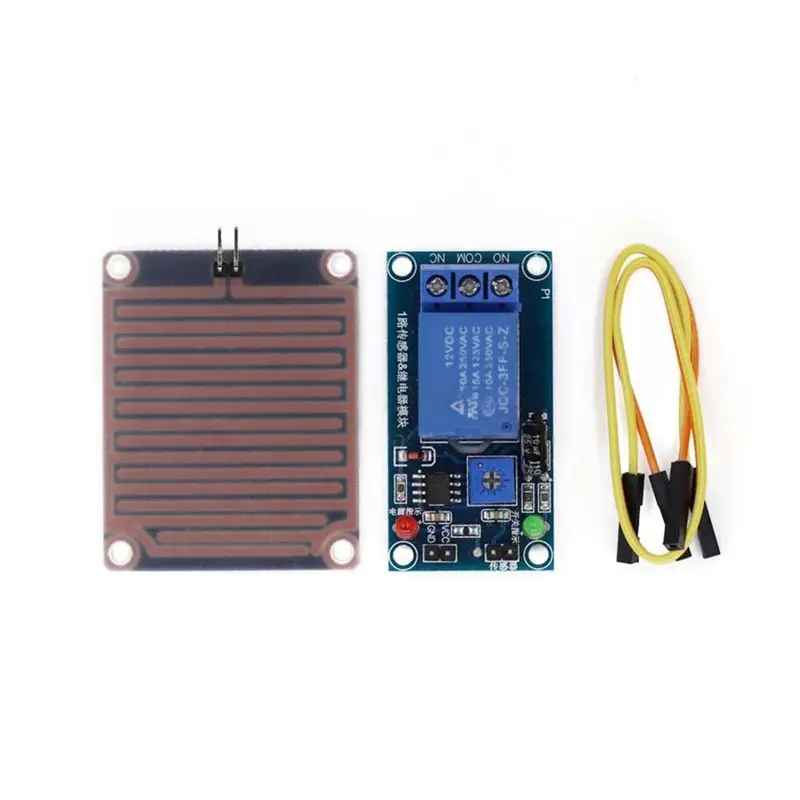 Rain Sensor Relay 12V Raindrops Controller Module Weather Monitoring Plant Leaf Humidity Sensor Adjustable Sensitivity-AEF7