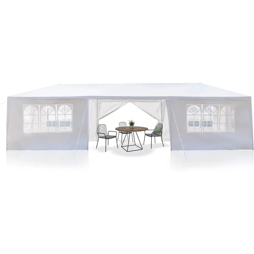 

10X30FT Canopy Tent, White Pole Tents for Parties, Wedding, Events and Birthday, Party Tent with 8 Removable Sidewalls, Shade Ca