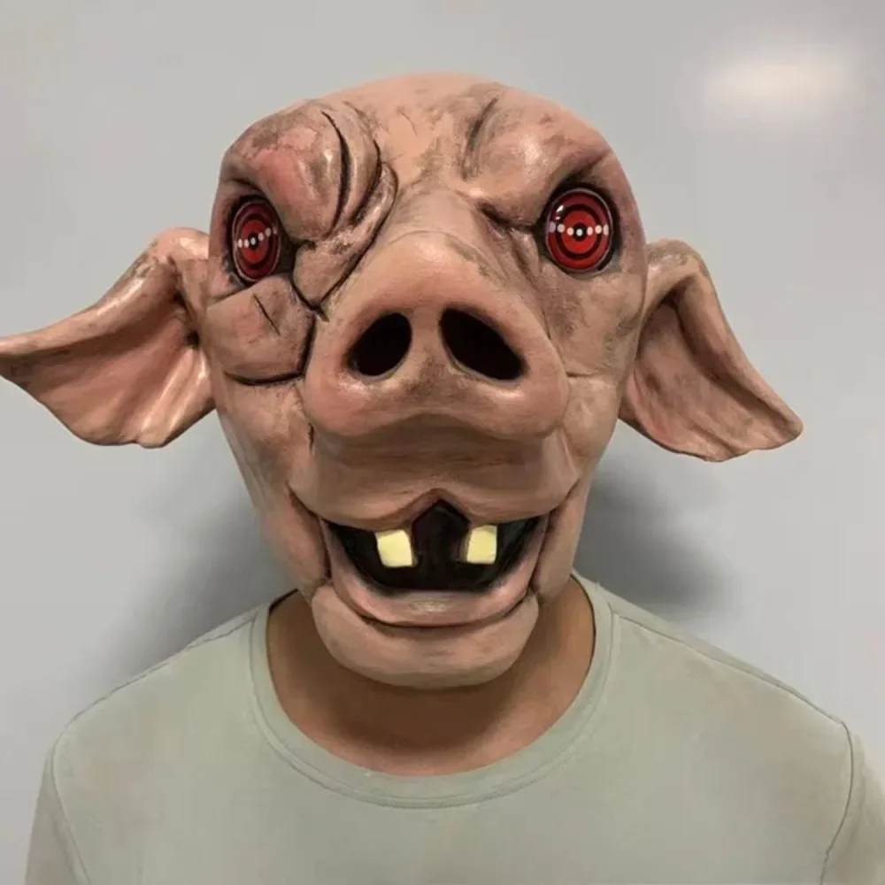 Horror 9 Hoghead Mask Fear Bucket Saw Video Props Halloween Horror Dress Up Latex Hood