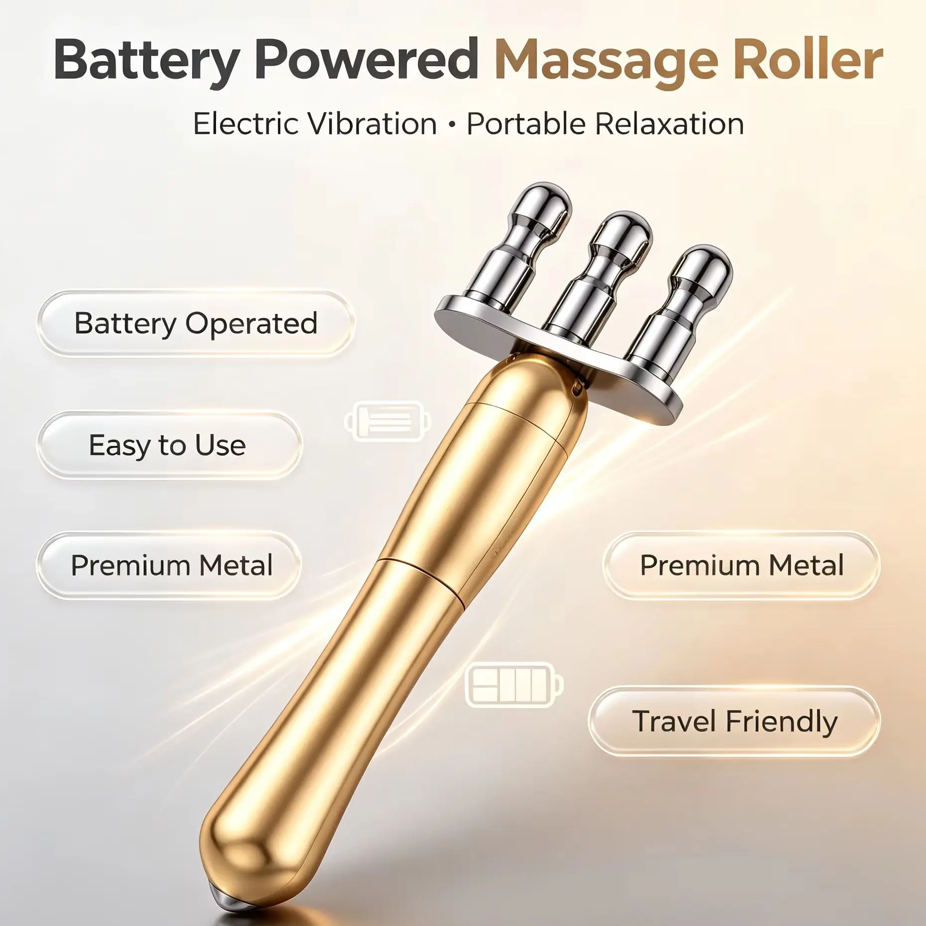 Portable Vibrating Model Magnetic Point round head Magnetic Fork Meridian Massage Stick To Dredge Lymphatic Muscle Relaxation