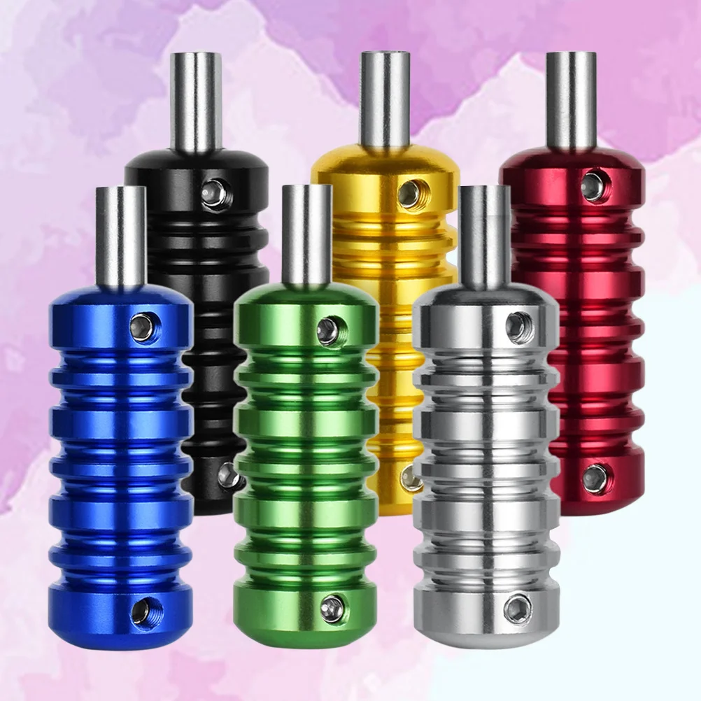 

6Pcs Aluminum Alloy Tattoo Grip Lightweight Anti-Skid Machine Handle Tubes Body Art Shader Liner Eyebrow Makeup Grip