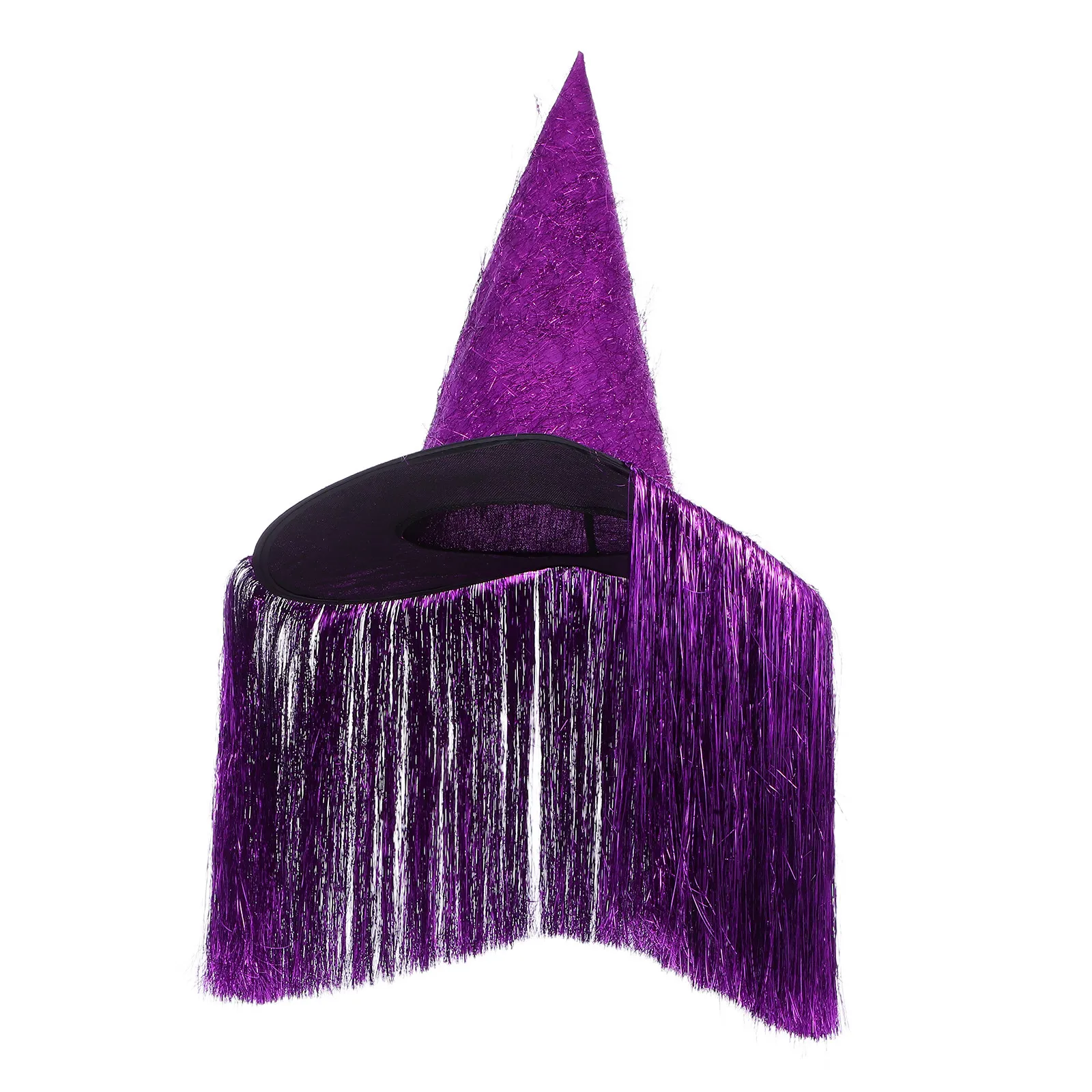 

Kids Witch Hat Halloween Purple Tassel Oxford Fabric Party Birthday Theme Cosplay Costume Accessory Halloween Accessory