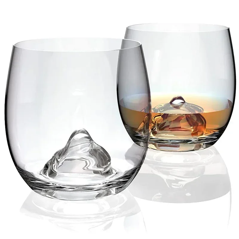 2 Pieces Whiskey Glasses Old Fashioned Lead·Free Handblown Crystal Whisky Tumbler for Bourbon Scotch Vodka Cognac 350ml 12oz