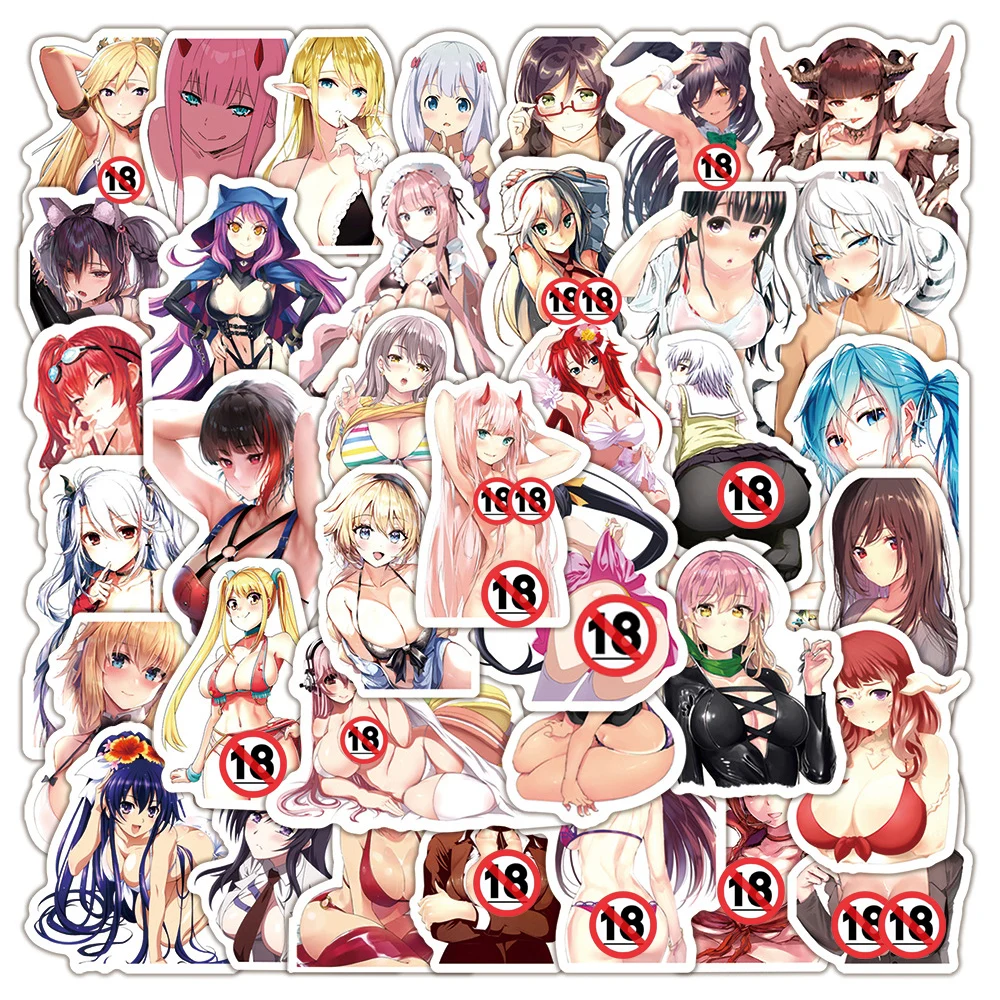 10/30/50/100pcs Anime Mix Sexy Girl Stickers Hentai Waifu PVC Graffiti Sticker for Phone Luggage Laptop Manga Sticker Party Gift