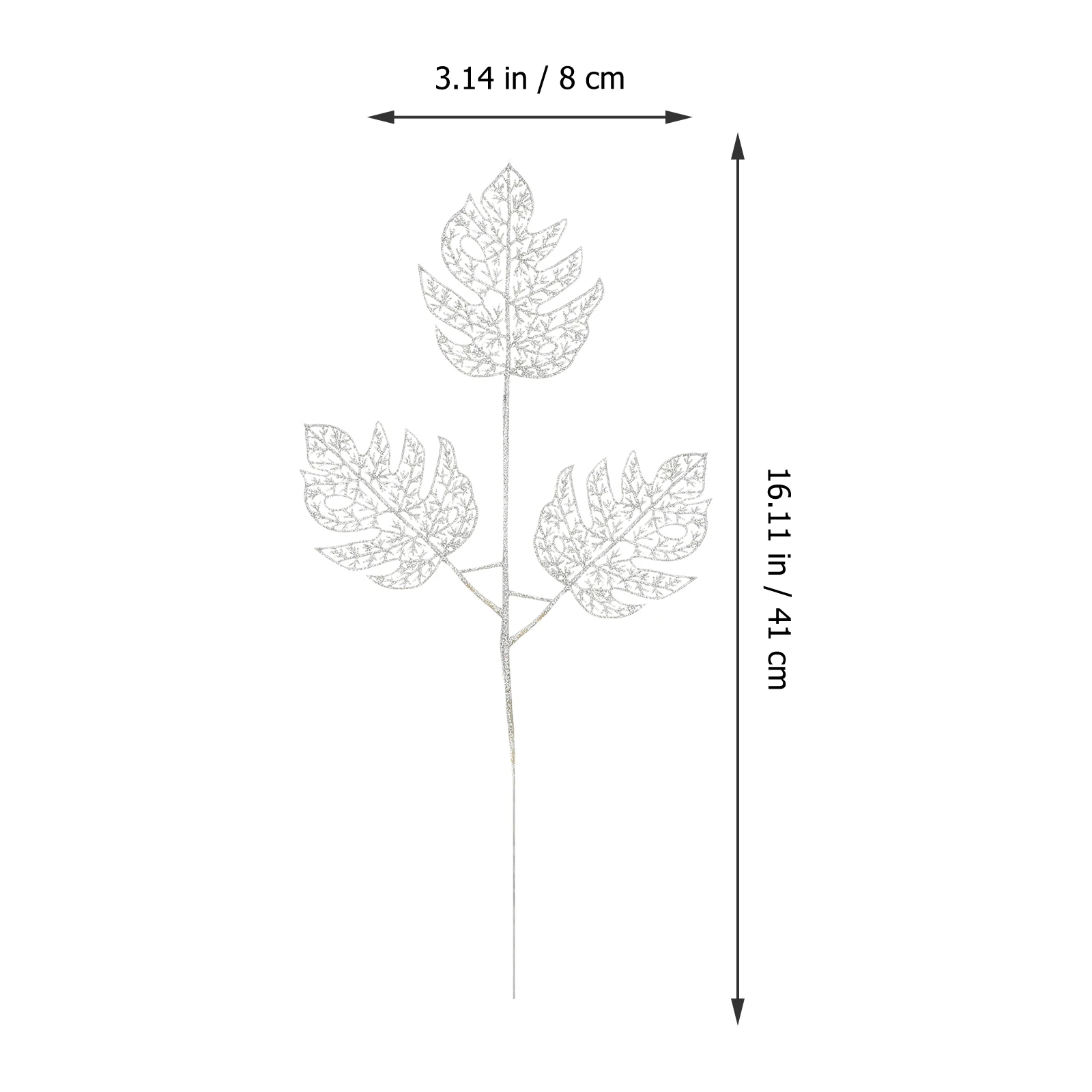 

10 Pcs Glittered Leaves Decoration Red Mini Stems Fake Accessory Christmas Tree Wreath Party Photo Prop Reusable Simulated