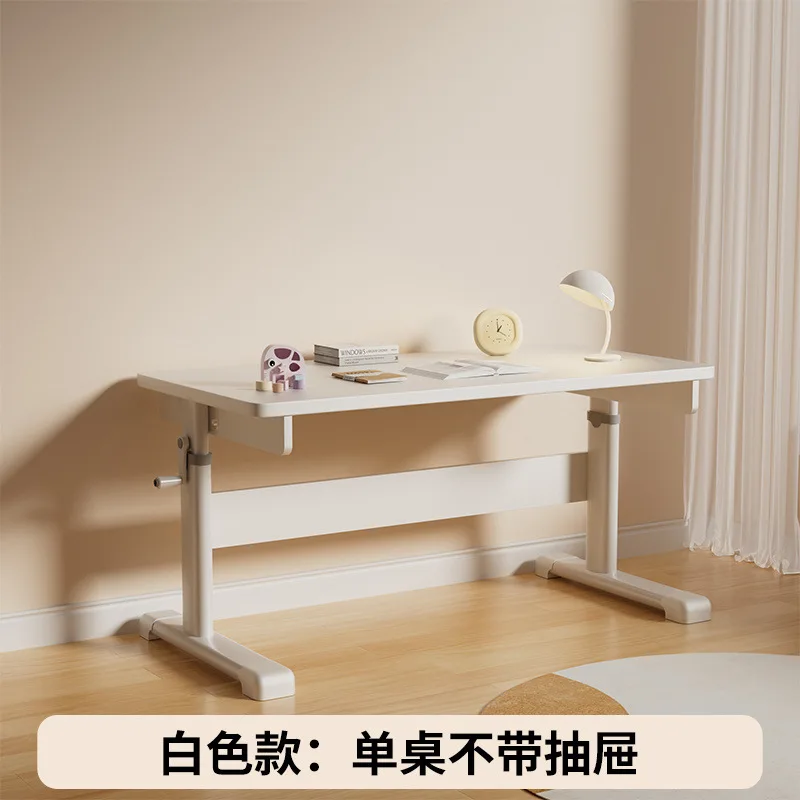 New solid wood children's study table, lifting hole board writing table, bookshelf chair set