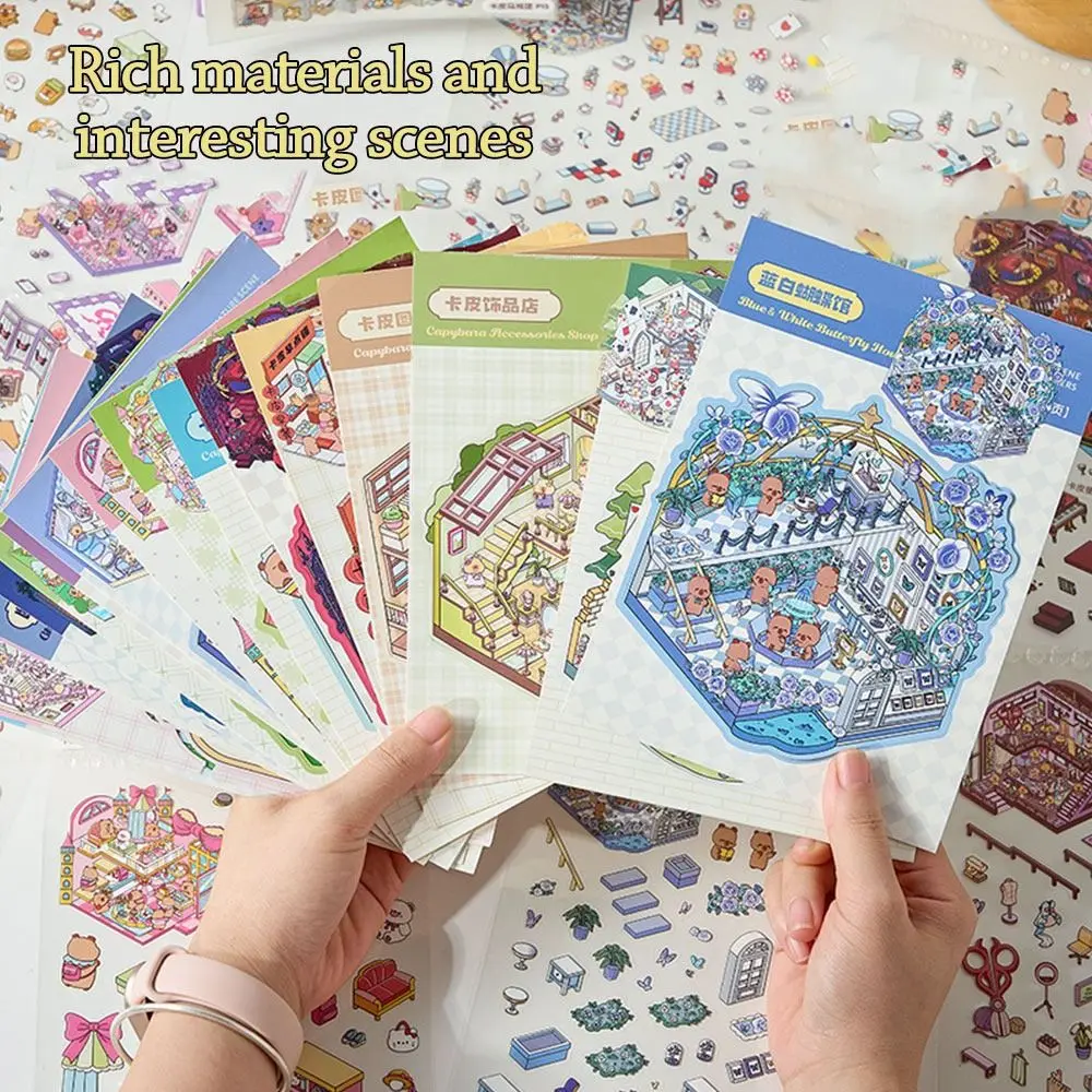 

Guinea Pig Town Miniature Landscape Sticker Collection PET Visual Stacking 3D Landscape Sticker Decompression DIY