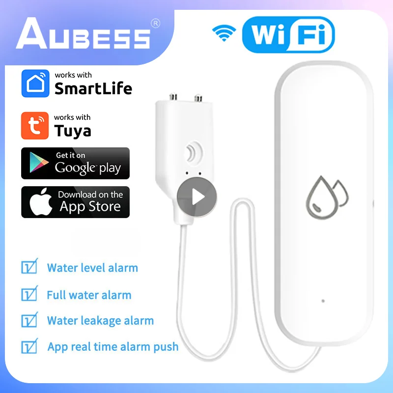 

Tuya Smart WiFi Water Level Sensor Leakage Alarm Flood Leak Detector Smart Home Life Water Alert Overflow Alarm Security System