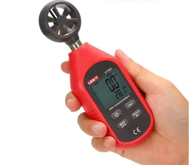362 Handheld Anemometer USB Wind Speed Temperature Airflow Meter High-Precision Digital Model Plastic 1 Year Warranty