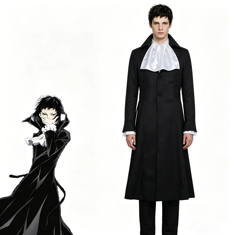 Costume de cosplay de l'anime Bungo Stray Dogs Akutagawa Ryunosuke, uniforme noir Everak, vêtements d'Halloween et de Noël