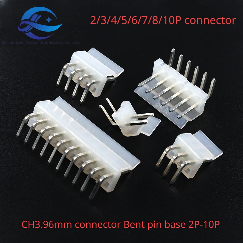 50pcs CH3.96 Connector Pin Base 3.96mm Pitch Socket 2/3/4/5/6/7/8/10P Pin Base