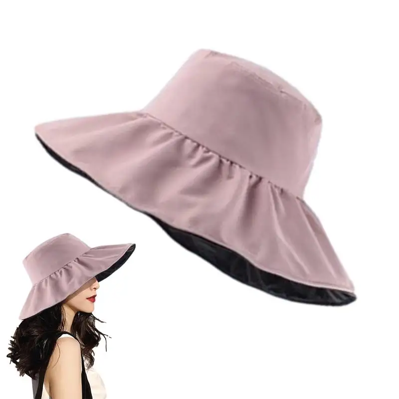 Women Sun Hat UV Rays Protection Foldable Sun Hat Outdoor Face And Neck Protective Wide Brim Visor For Beach Traveling Seaside