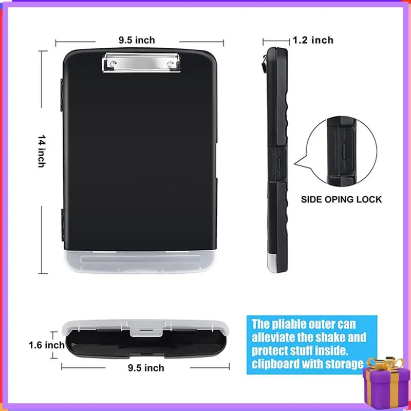 Geavanceerde klemborden met heavy duty, 8,5 x 11 klemborden met clip met laag profiel, zijopening, A4-formaat voor kantoor, school en thuis