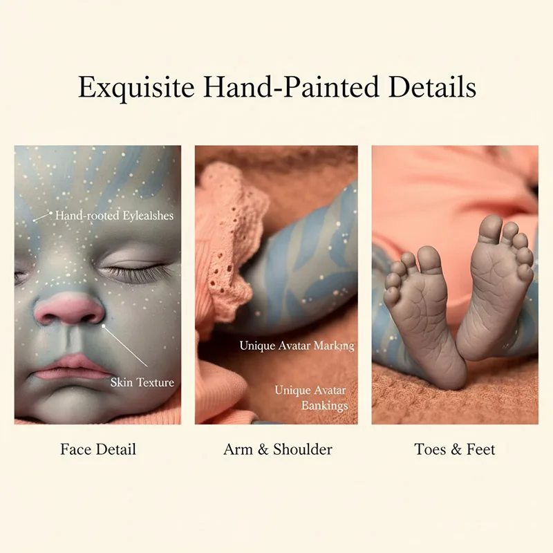 Bambola Reborn da 19 pollici Pesche in pelle blu Bambole neonato realistiche Pelle 3D con vene visibili muñecas bebes para niñas