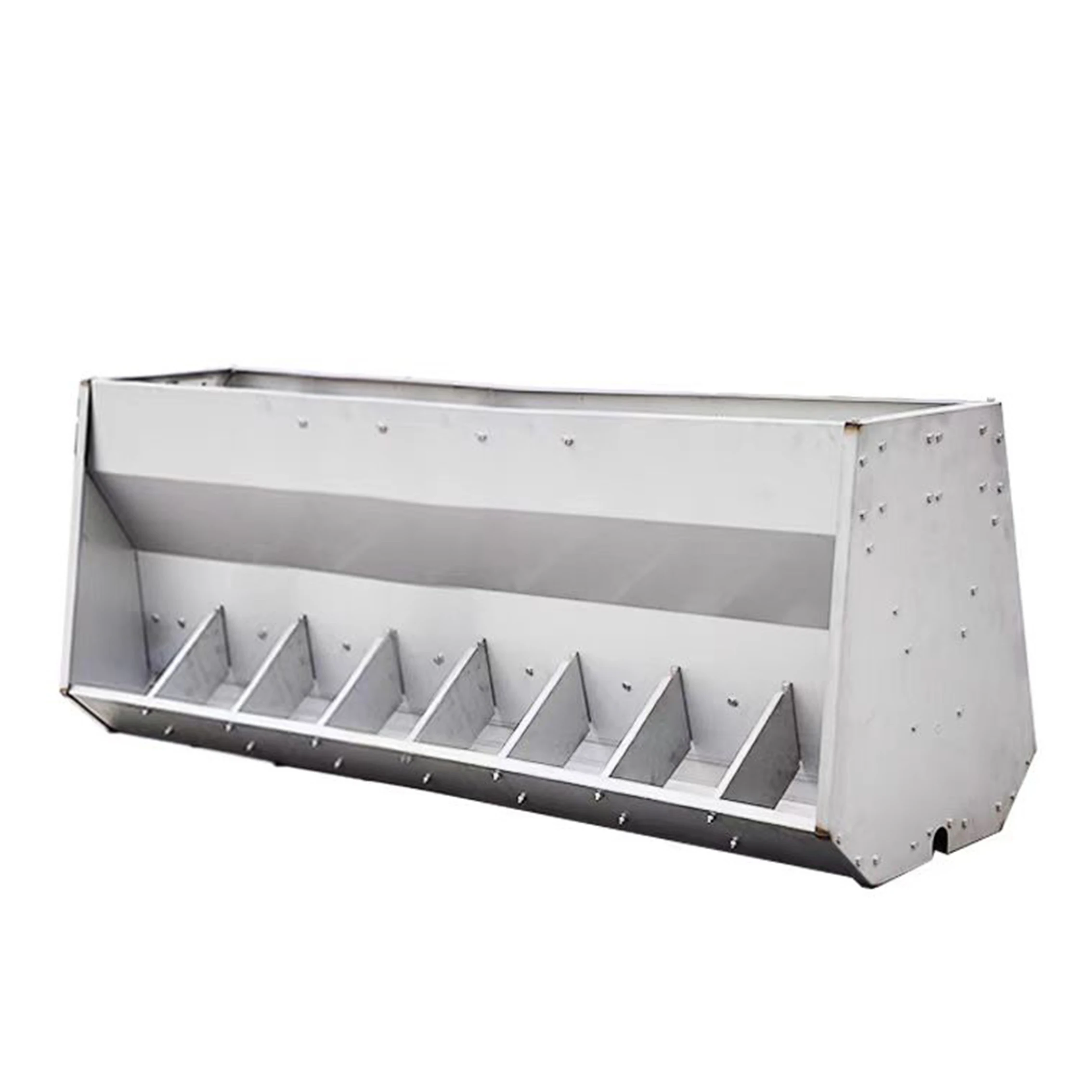 

Stainless steel 1.8-meter-long pig feeder with 12 holes below double-sided piglet feed trough