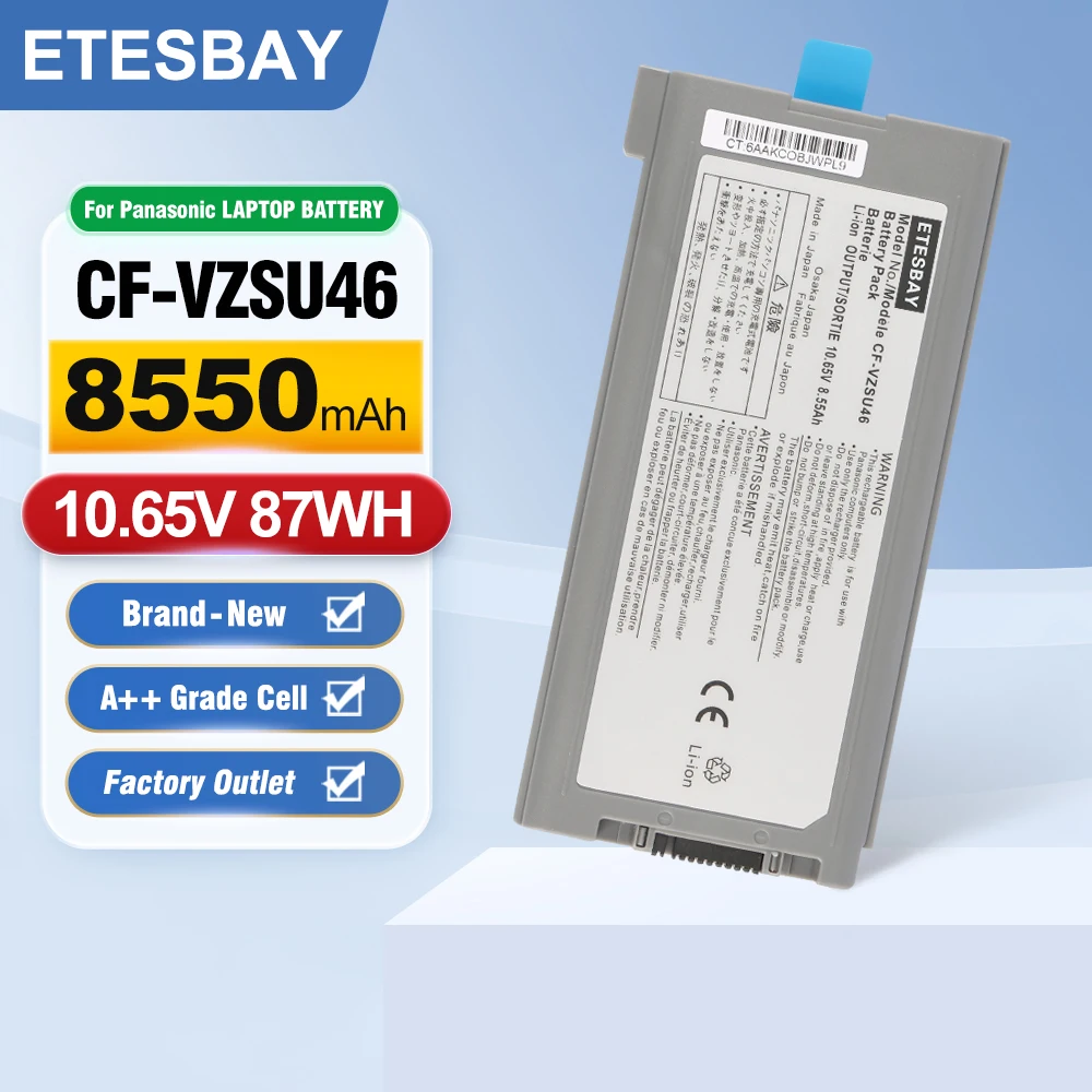

ETESBAY CF-VZSU46 Laptop Battery For Panasonic Toughbook CF-30 CF-31 CF-53 CF-VZSU1430U CF-VZSU72UCF-VZSU1430U 8.55Ah CN/RU