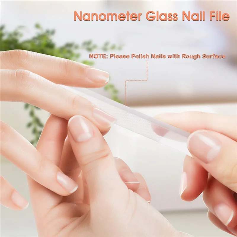 AA20-10X Glass Nail Shiner - Nano Glass Nail Files Crystal Nail Buffer Shine Polisher For Natural Fingernails Toenails