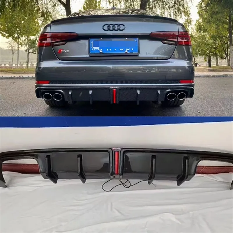

For Audi A4/S4 2017 2018 2019 ReaI Carbon Fiber Bumper Rear Lip Spoiler Kit