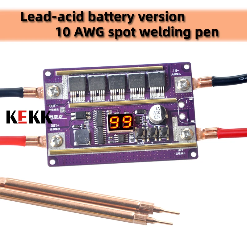 KEKK K99 Mini-Punktschweißgerät, 99 Gänge, Mini-Punktschweißgerät-Steuerplatine für 18650-Batterie, 0,1–0,3 mm Nickelblech