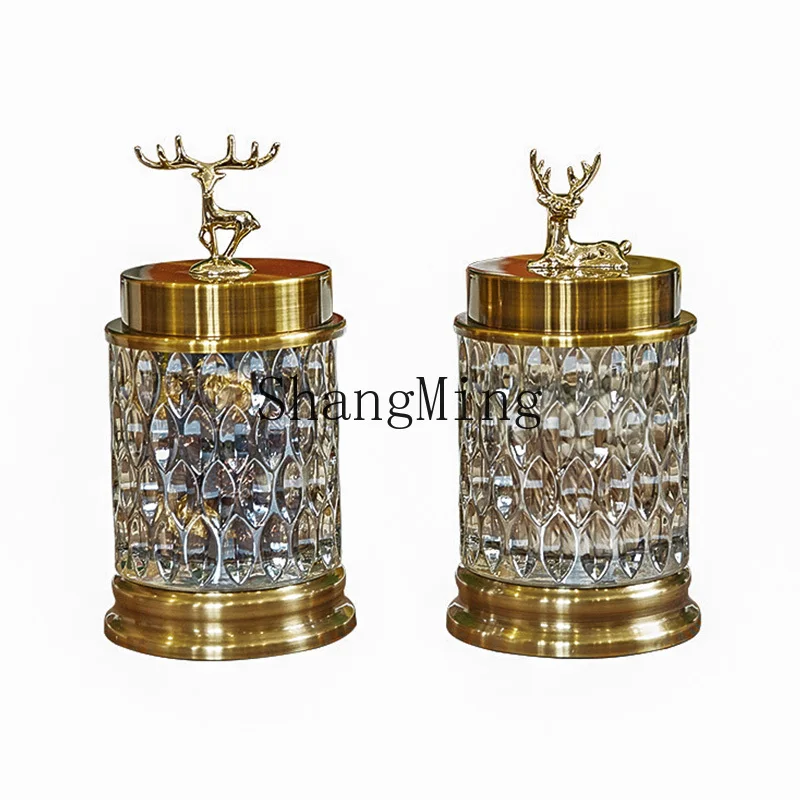 

LXY glass candy jar decoration home living room coffee table decoration creative storage jar ornament with lid