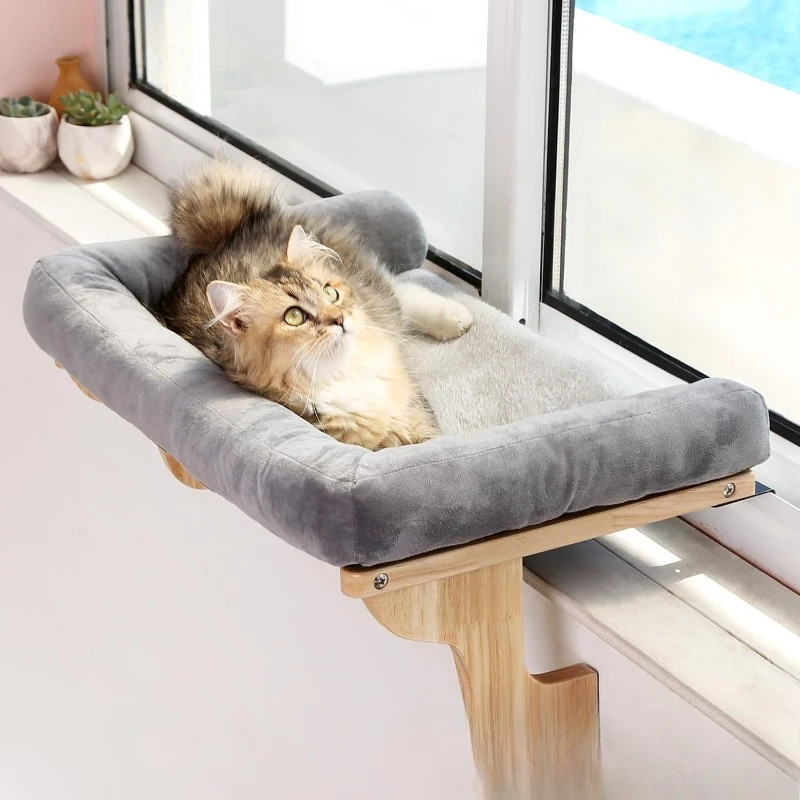 Wooden hammock pet sunbathing windowsill litter cat hanging cat cat bed furniture