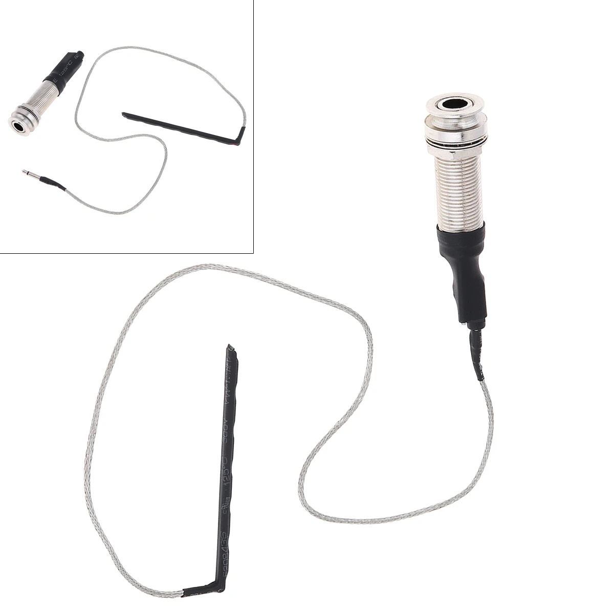 1/4inch Stereo End Pin Jack Connection with Electric Box Guitar Folk Piezo Pickup Under-saddle Passive