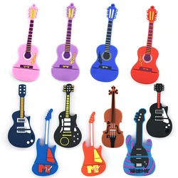 violin cartoon 4GB 8GB 16GB U disk 32GB usb flash drive 64GB Guitar music128GB memory stick high speed pendrive Free key chain