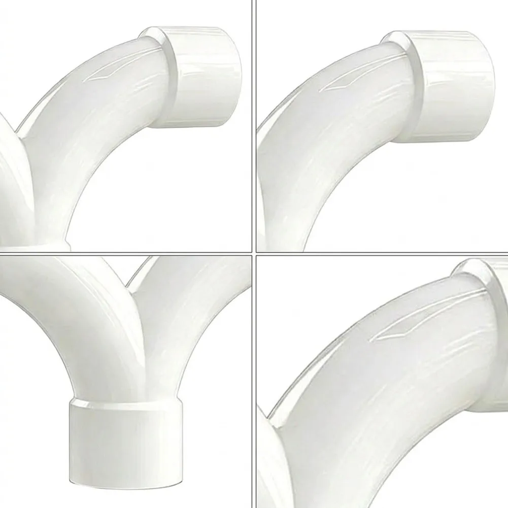 White PVC Pipe Fittings Smooth Flow Pipe Fittings Water Connector Resists Wear Long-term Installation 90 Long-radius Elbow