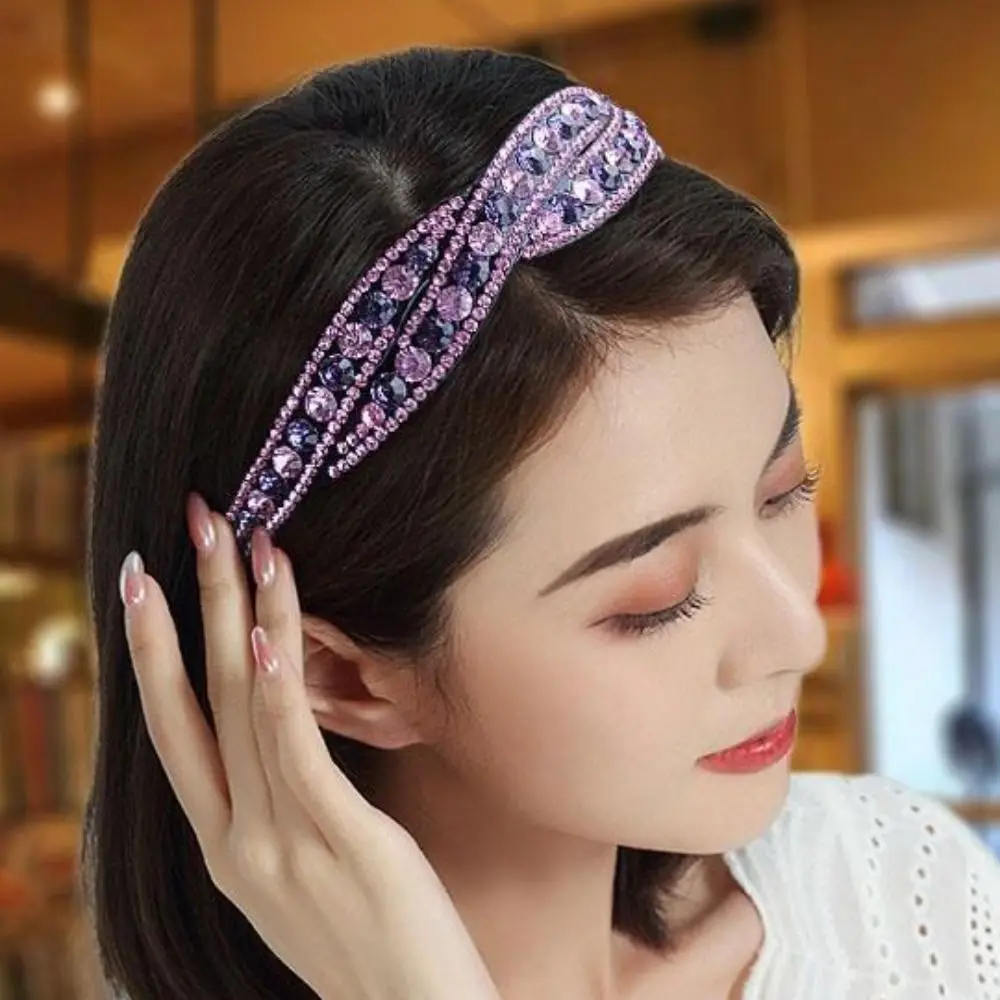 New Non-slip Luxury Rhinestone Headband Hairbands For Women Shinny Crystal Headwear Hair Hoop Ladies Hair Accessories