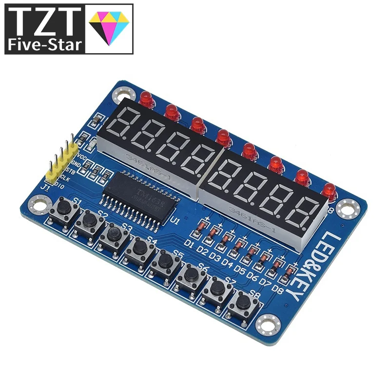 TZT 1/3PCS TM1638 Display-Modul für AVR Arduino Neues 8-Bit Digitales LED-Display 8-Bit – Detail 7