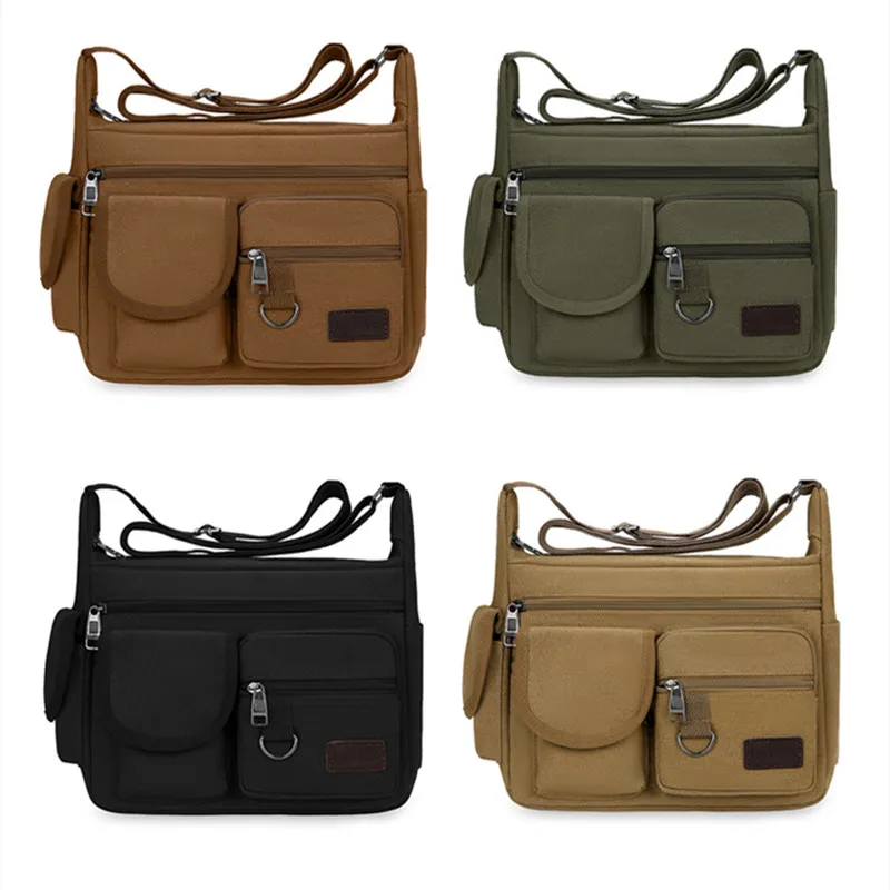 

Large Capacity Crossbody Shoulder Bag Business Messenger Canvas Bag Casual Men's Satchel Express Backpacks