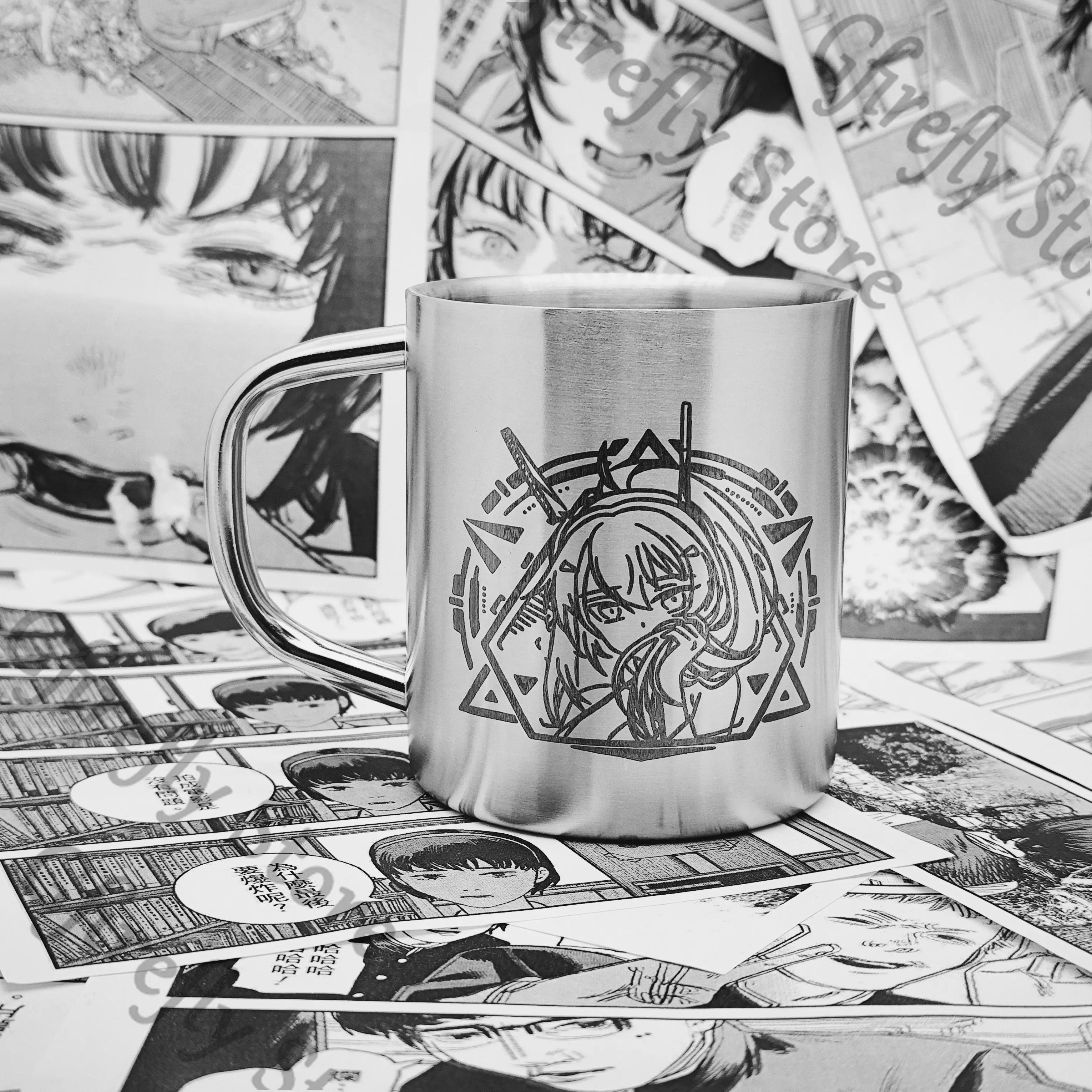 

Azur Lane Drink Water Tumbler Glass Colleagues Cartoon Mug Cup Anime Ambitus Coffee Stainless Steel Quadratic Element Stoup Gift