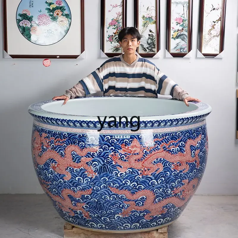 LH, ceramic fish tank outdoor lotus water lily large water tank tree planting tank