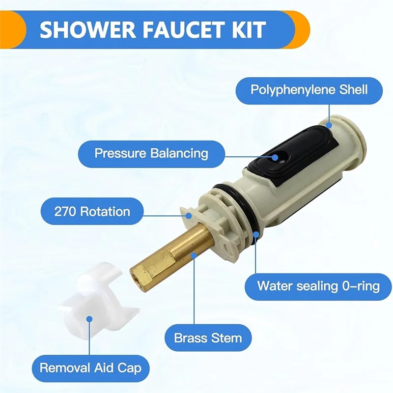 ABRB-교체 카트리지 1 222 제거 도구 포함 104421 및 샤워 시스템용 핸들 어댑터 키트 116653 - 화상 방지 장치
